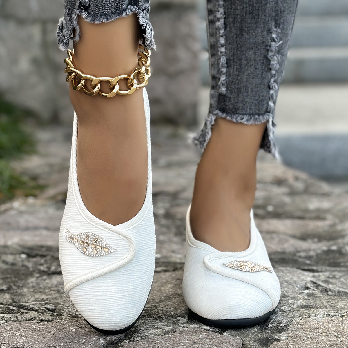 Shoes Heels Men - Women's Elegant Rhinestone Flat Shoes 2025