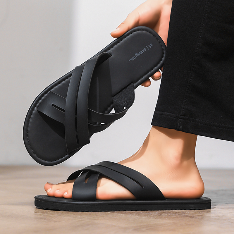 Men'S Shoes For Suits - Men's Flat Bottom Sandals Casual Leather