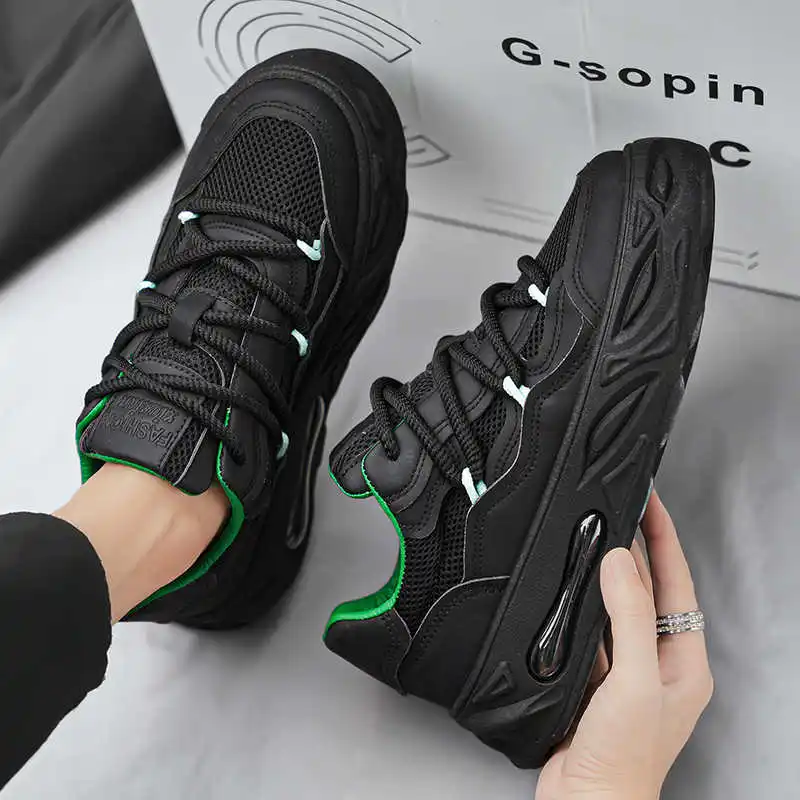 Men Shoes Branded - Black Does Not Slip Man's Sneakers