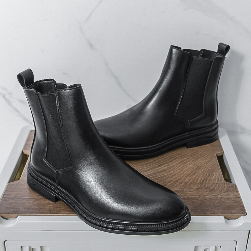 Men'S Shoes For Suits - British Style Chelsea Men's Boots Leather