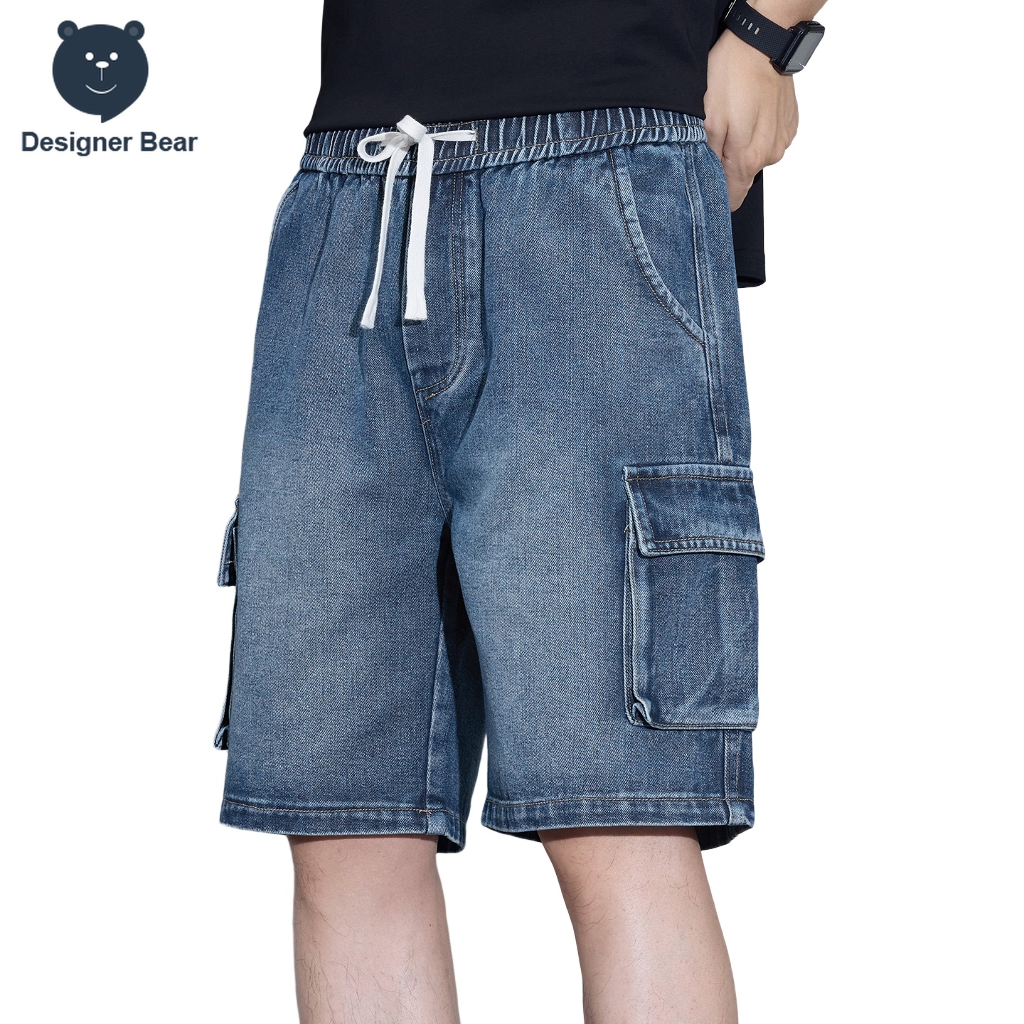 Men'S Shoes With Jeans - Men's Multi-Pocket Cargo Denim Shorts Summer
