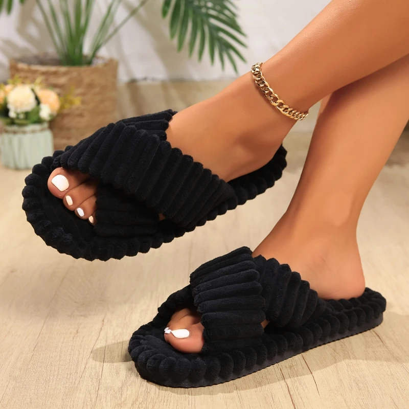 Women Corduroy Cross Strap Hom - Men'S Shoes In Fashion ulasan dan harga