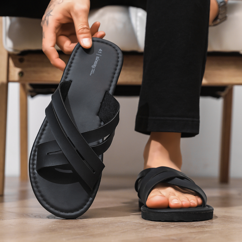 Men's Flat Bottom Sandals Casu - Men'S Shoes For Suits ulasan dan harga