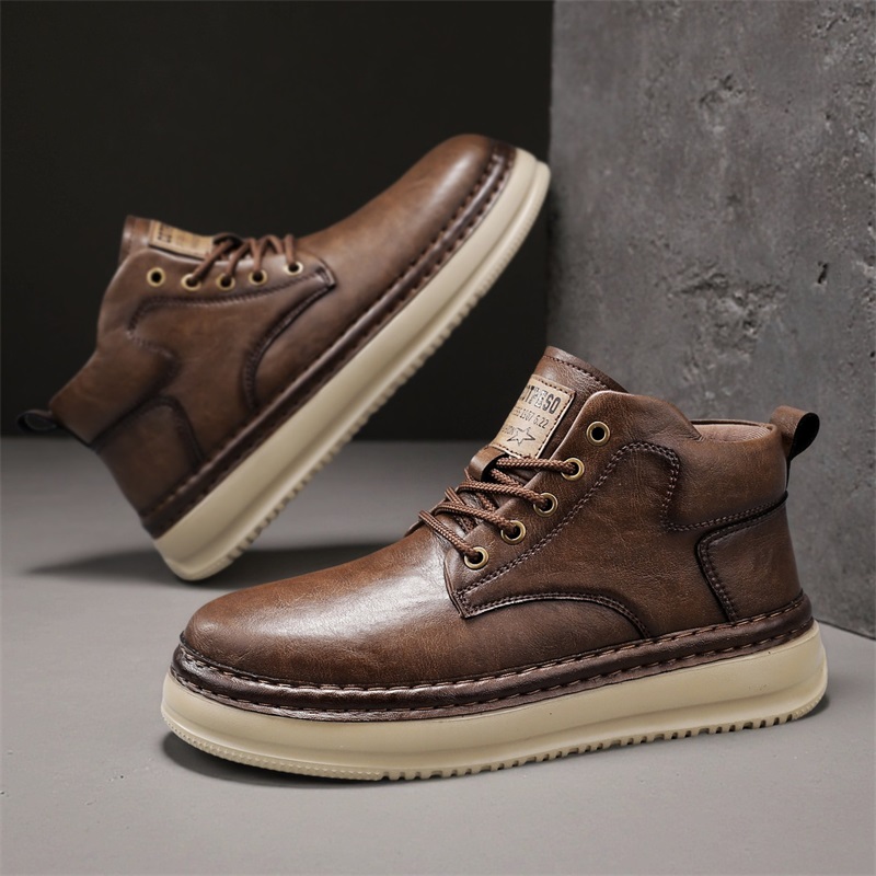 Men's Handmade Retro High-Top  - Men Shoes Everyday ulasan dan harga