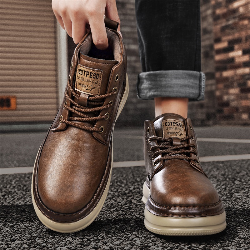 Men's Handmade Retro High-Top  - Men Shoes Everyday ulasan dan harga