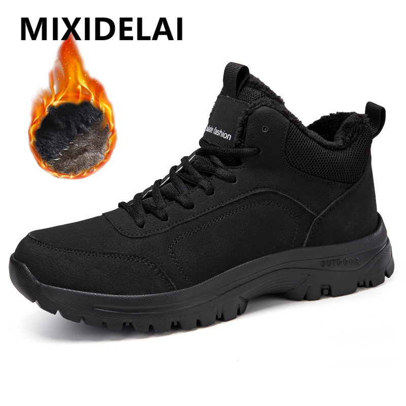 Winter Men's Boots Warm Plush  - Men Shoes Everyday ulasan dan harga