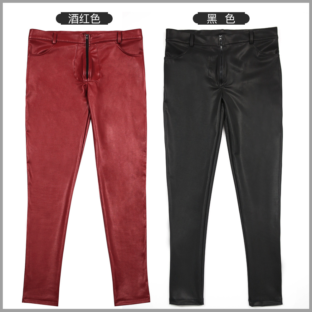Men's PU Leather Skinny Jeans  - Men'S Shoes With Jeans ulasan dan harga
