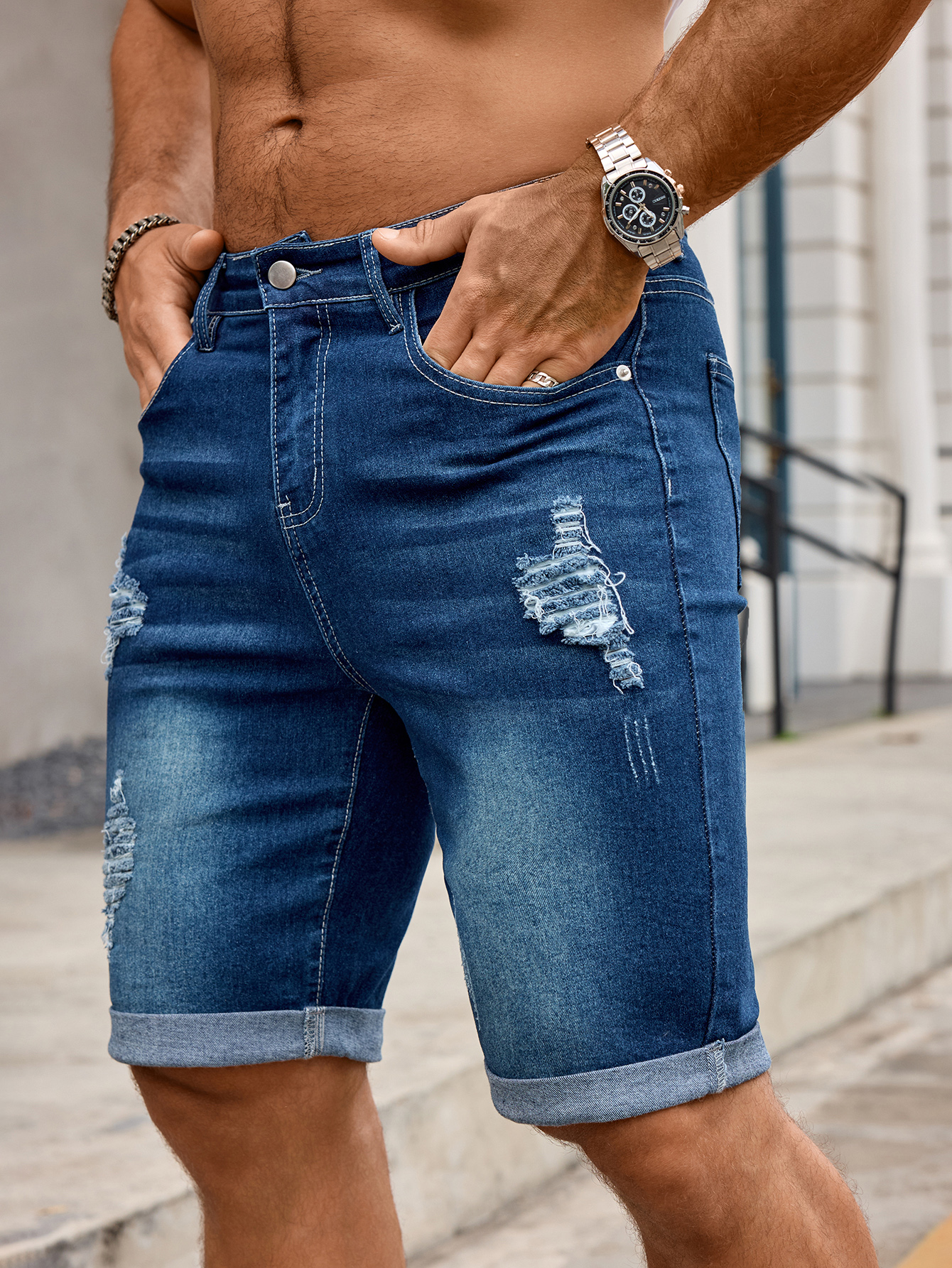 Men Denim Trousers Jeans Short - Men'S Shoes With Jeans ulasan dan harga