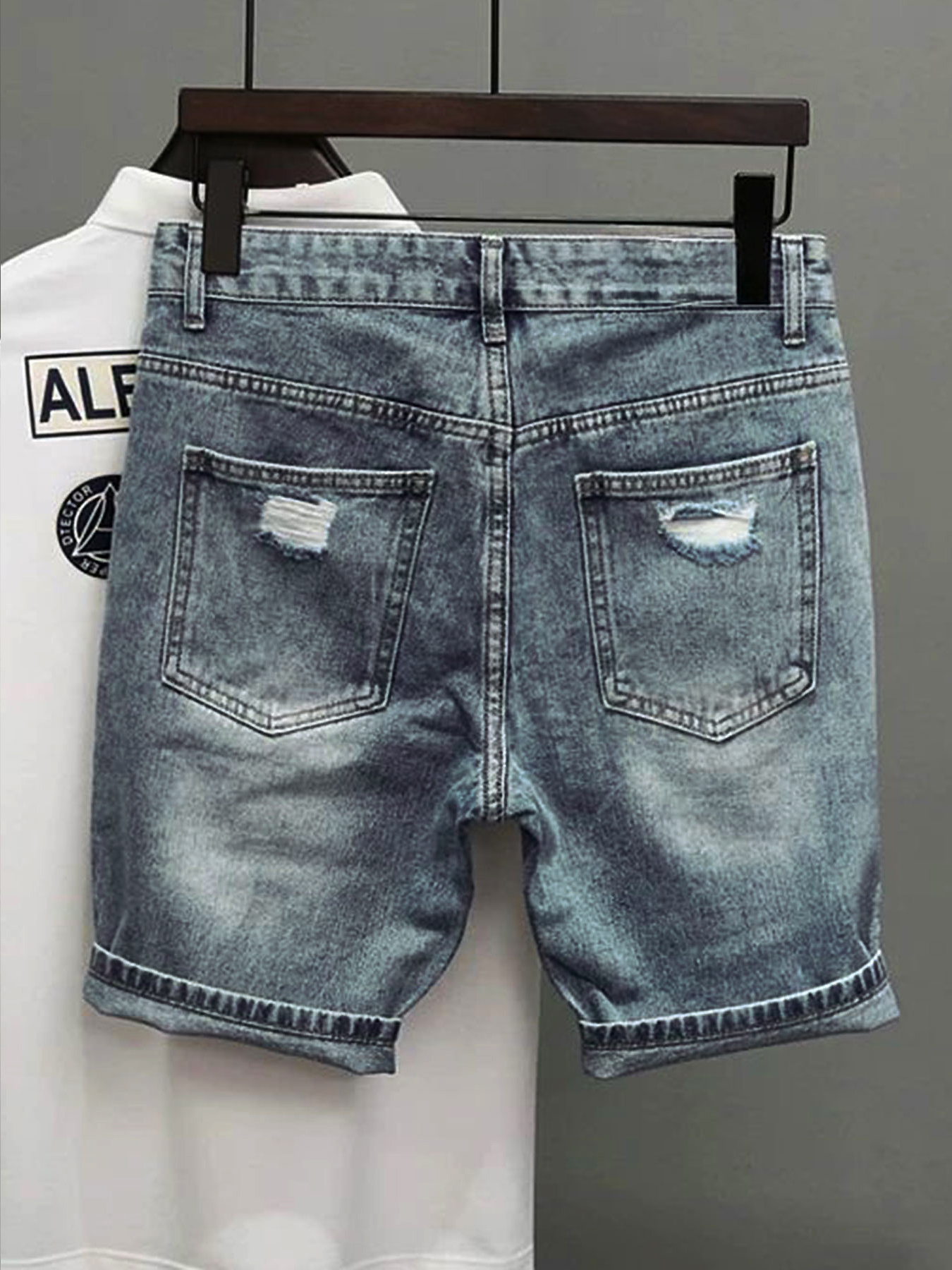 Light Blue Denim Shorts Men's  - Men'S Shoes With Jeans ulasan dan harga