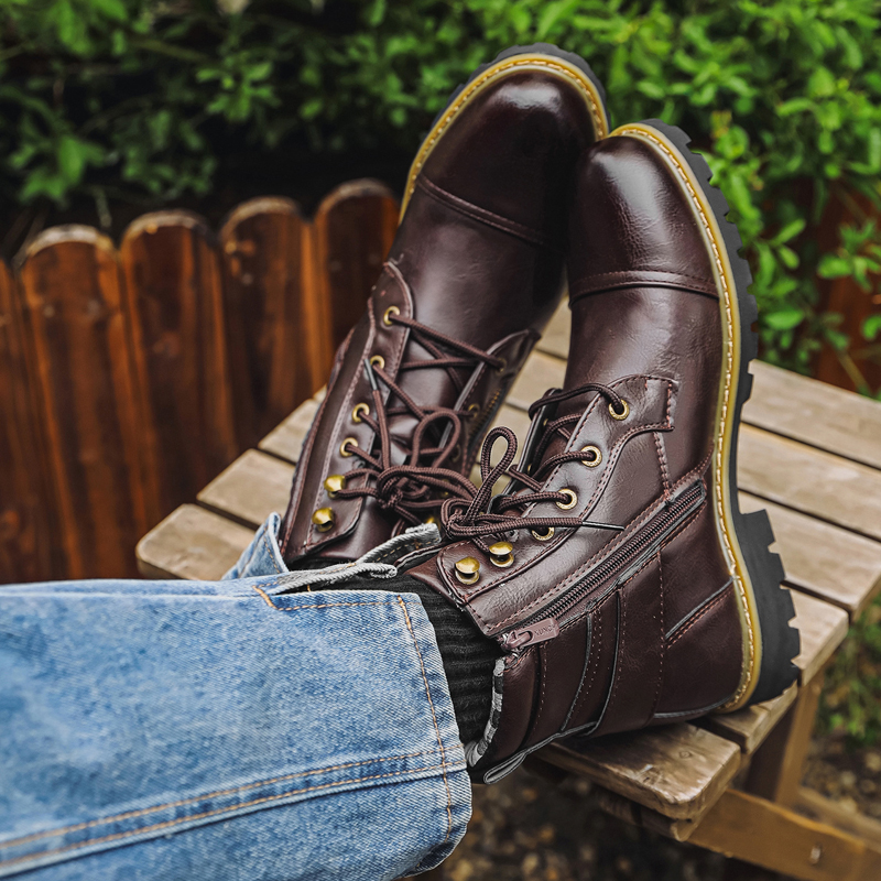Quality Men Leather Boots Meta - Men'S Shoes For Suits ulasan dan harga
