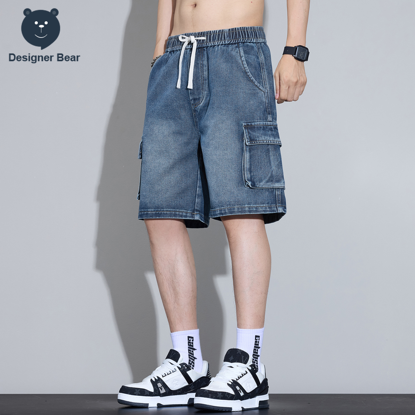 Men's Multi-Pocket Cargo Denim - Men'S Shoes With Jeans ulasan dan harga
