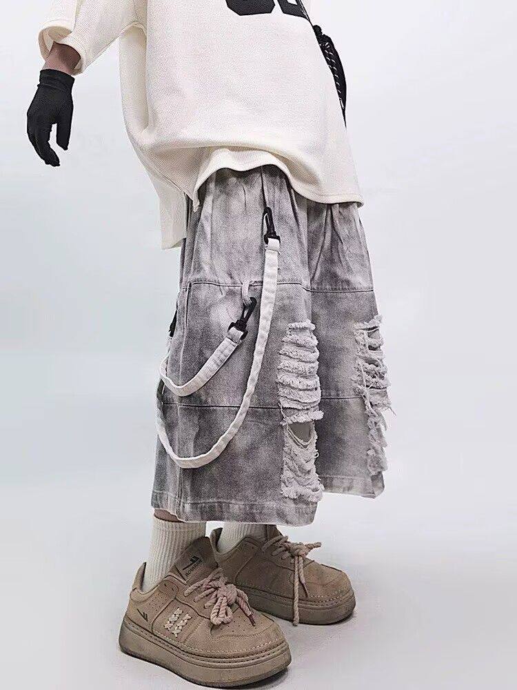 Retro Hip-hop Men's Ripped Jea - Men'S Shoes With Jeans ulasan dan harga