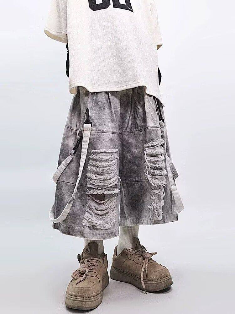 Retro Hip-hop Men's Ripped Jea - Men'S Shoes With Jeans ulasan dan harga